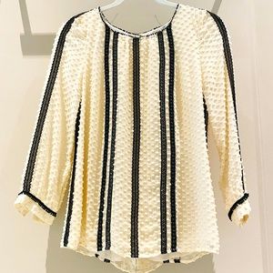 J.CREW - Ivory and Black Blouse